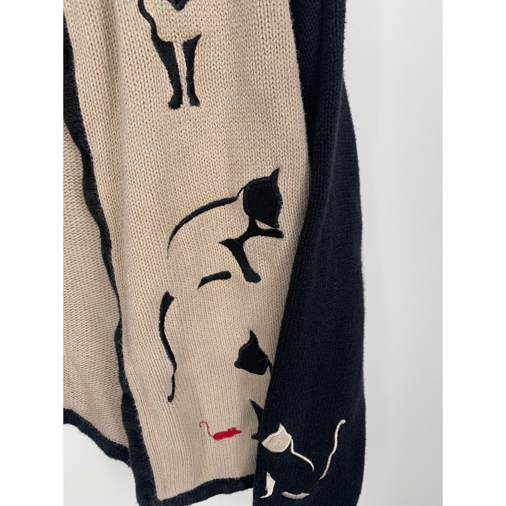 Christopher & Banks Cat Button Cardigan Sweater Ramie Cotton Size Medium - Picture 3 of 7